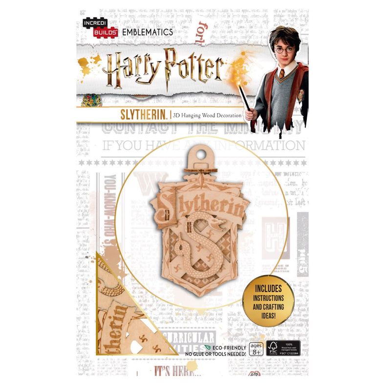 Emblema Harry Potter Slytherin Modelo Armable En Madera-0