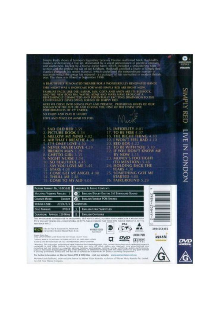 SIMPLY RED - LIVE IN LONDON | DVD-1