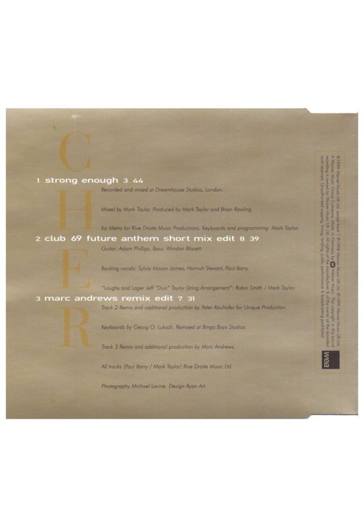 CHER - STRONG ENOUGH | CD SINGLE USADO-1