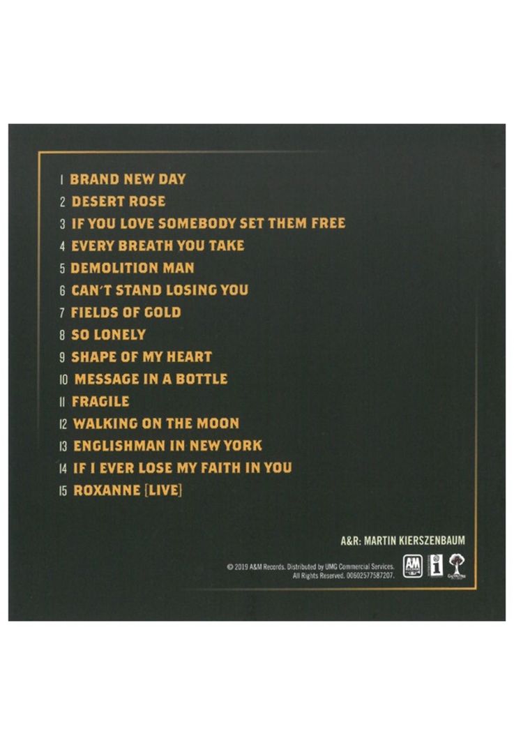 STING - MY SONGS (DIGIPACK) | CD-3