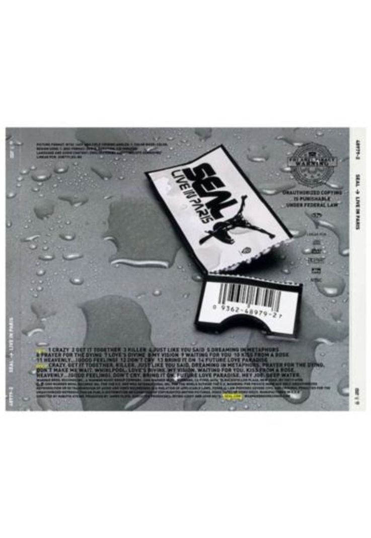 SEAL - LIVE IN PARIS (CD+DVD) | CD-1