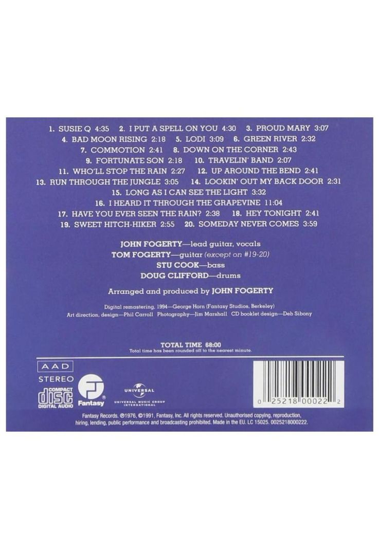 CREEDENCE  - CHRONICLE VOL.1: 20 GREATEST HITS | CD-1