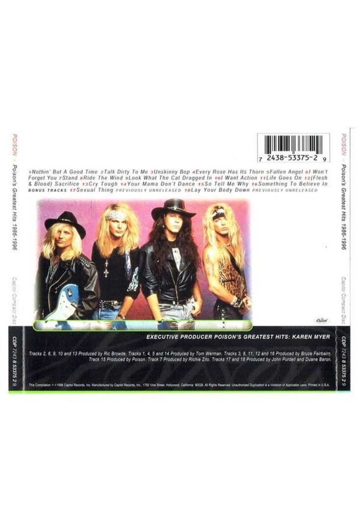 POISON - GREATEST HITS 1986-1996 | CD-1