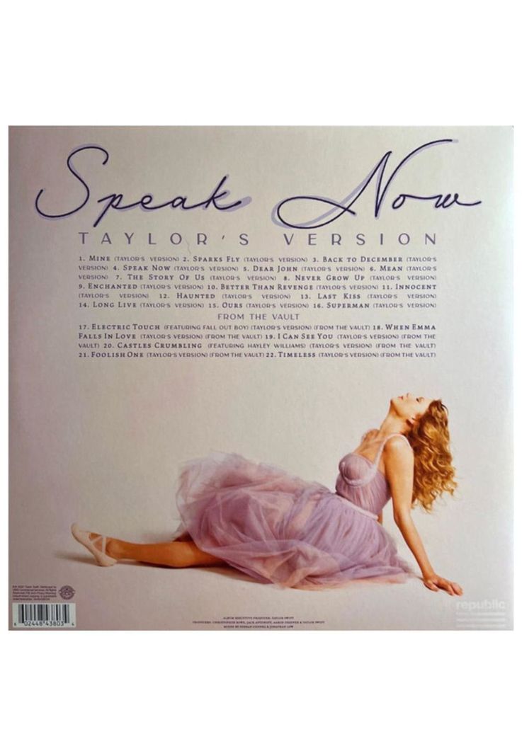 TAYLOR SWIFT - SPEAK NOW (TAYLOR'S VERSION)(3LP)(VINYL VIOLET) | VINILO-1
