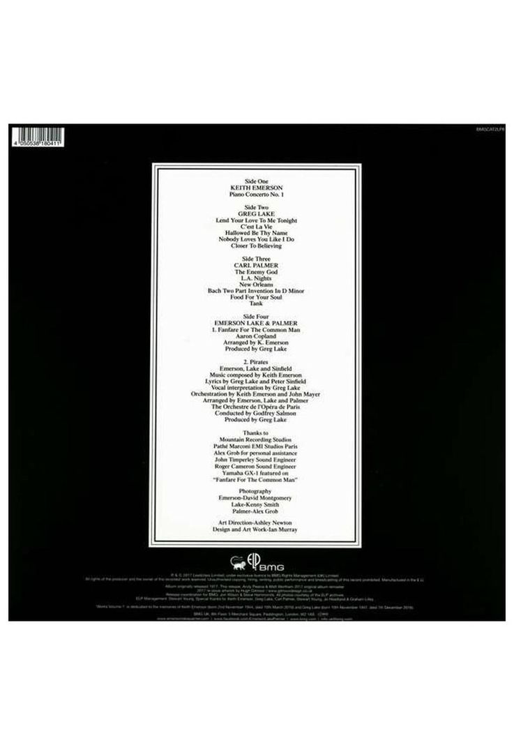 EMERSON, LAKE & PALMER - WORKS VOLUME 1 (2LP) | VINILO-1
