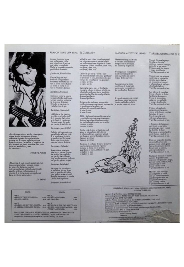 LOS JAIVAS - OBRAS DE VIOLETA PARRA (2LP) | VINILO-2