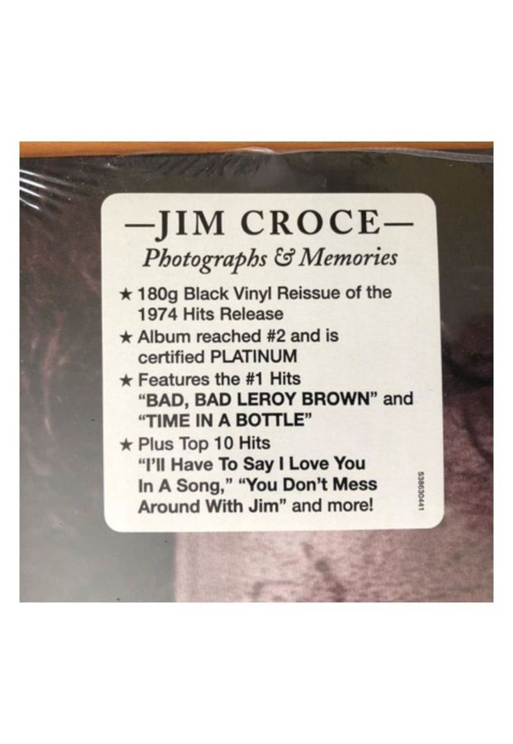 JIM CROCE - PHOTOGRAPHS & MEMORIES: HIS GREATEST HITS | VINILO-2
