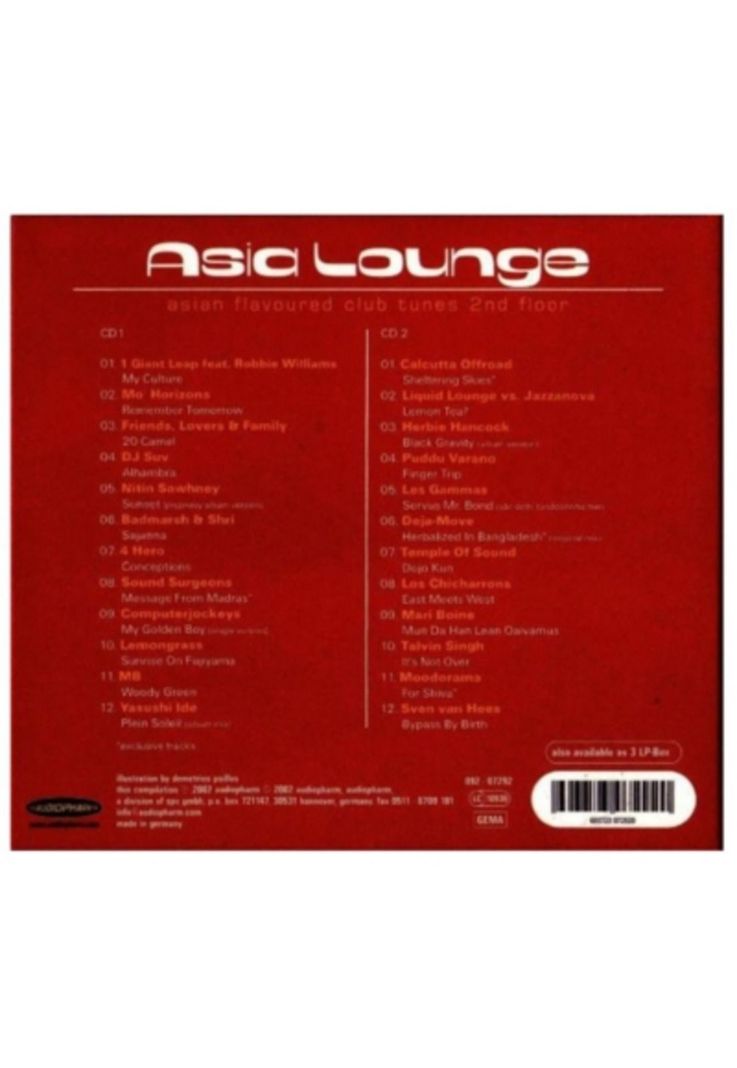 ASIA LOUNGE - ASIAN FLAVOURED CLUB TUNES-2ND FLOOR 2CD-1