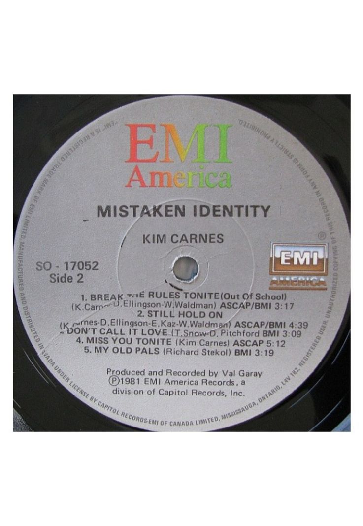 KIM CARNES - MISTAKEN IDENTITY | VINILO USADO-5