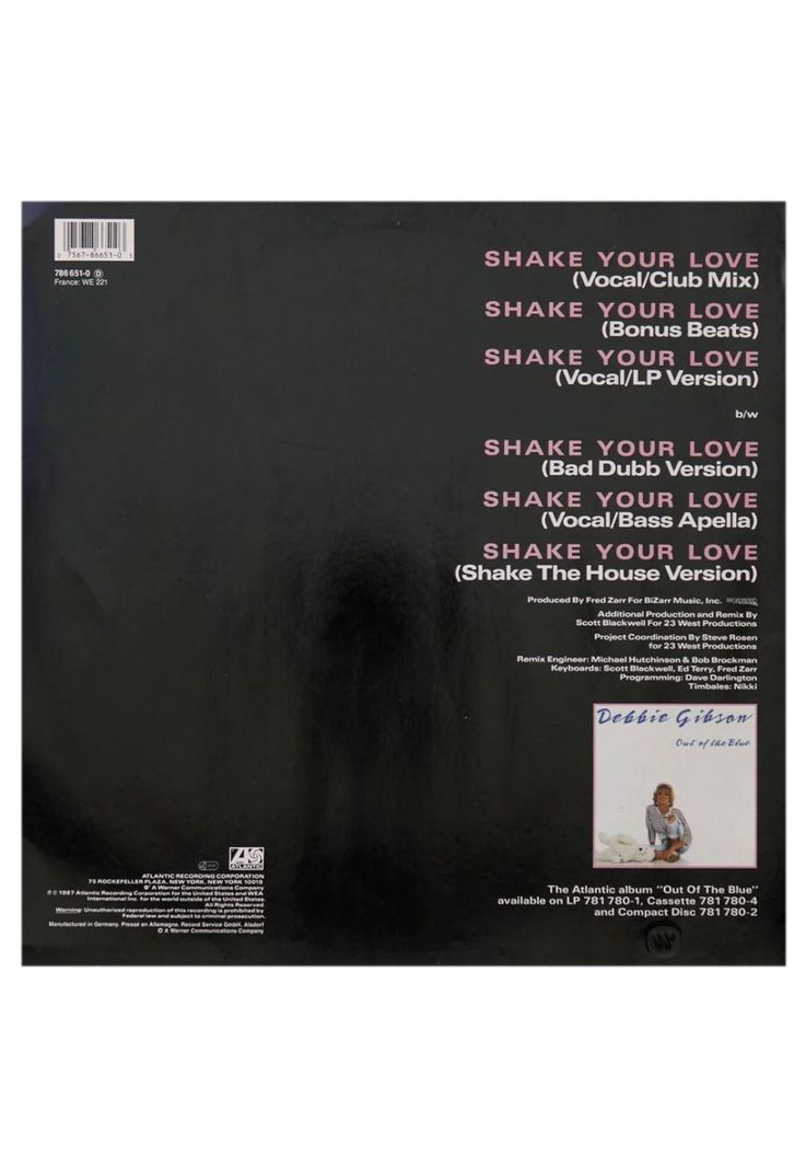 DEBBIE GIBSON - SHAKE YOUR LOVE | 12" MAXI SINGLE USADO-1