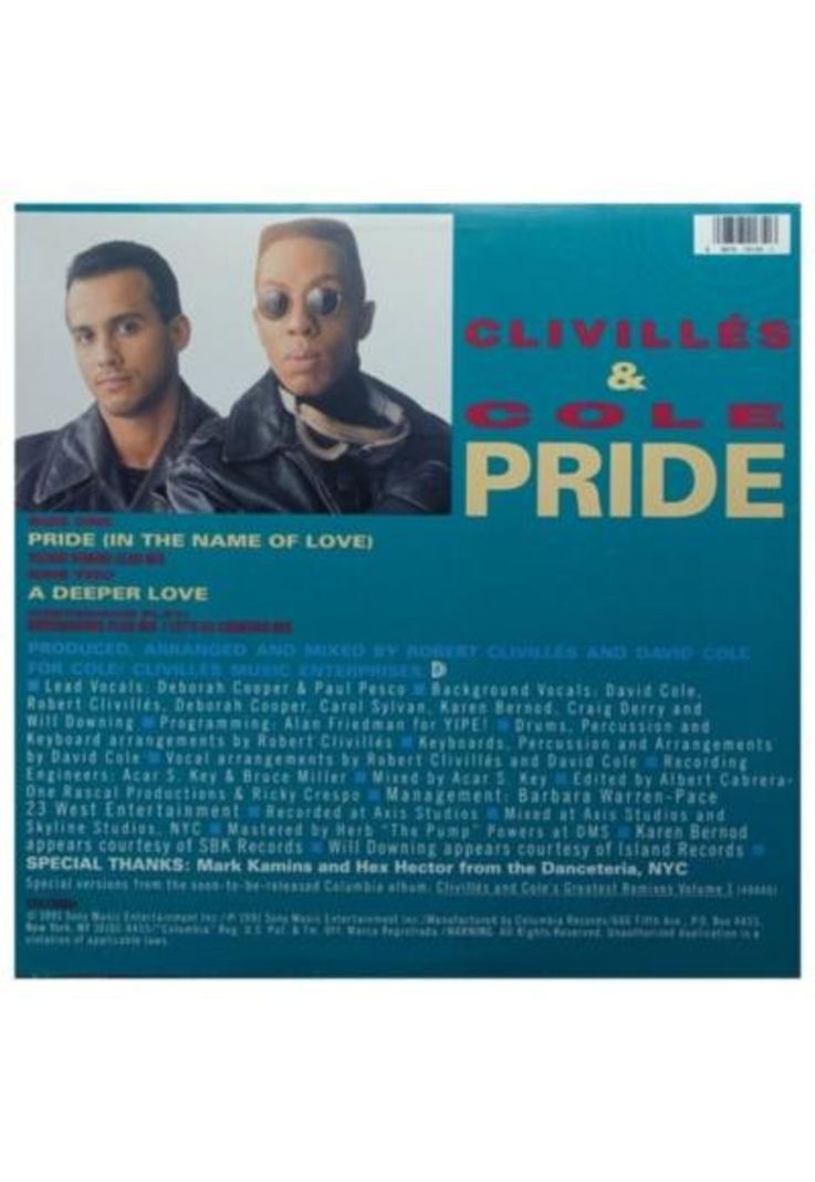 CLIVILLES & COLE - PRIDE IN THE NAME OF LOVE VINILO | 12" MAXI SINGLE USADO-1
