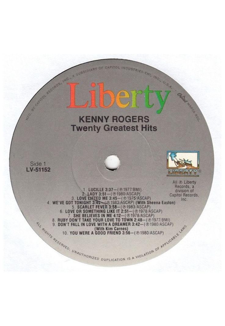 KENNY ROGERS - TWENTY GREATEST HITS | VINILO USADO-2