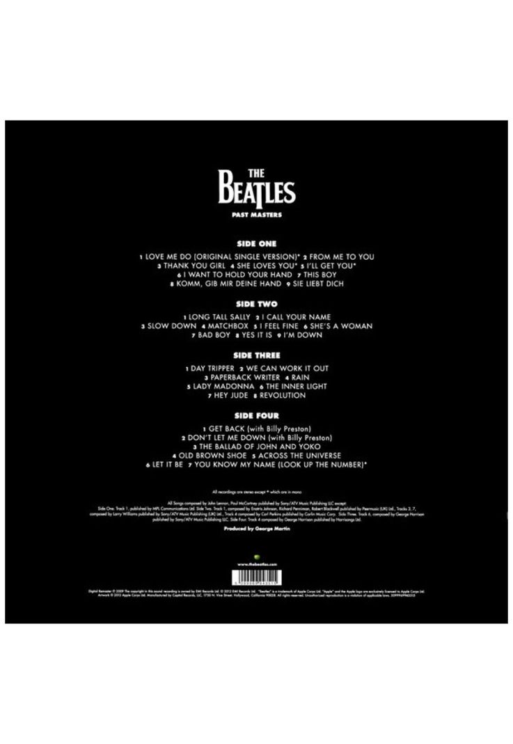 THE BEATLES - PAST MASTERS | VINILO Hitway Music | Paris.cl
