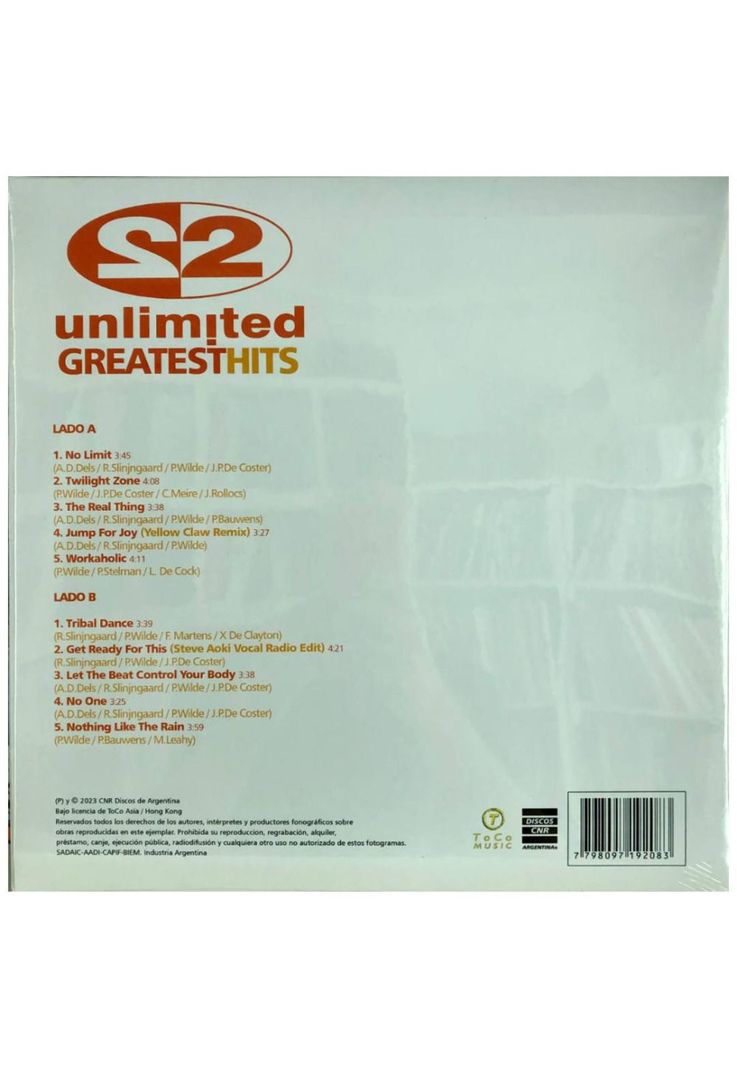 2 UNLIMITED - GREATEST HITS | VINILO-1