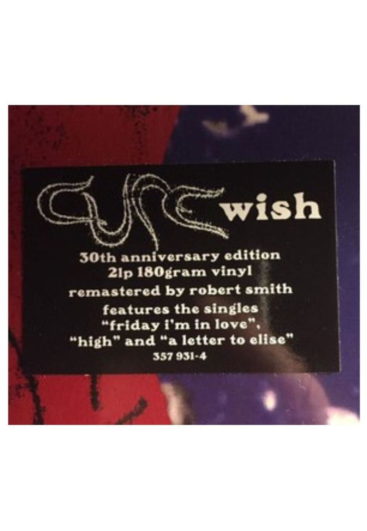 CURE - WISH (30TH ANNIVERSARY EDIT) (2LP) | VINILO-3