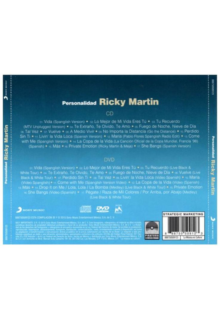 RICKY MARTIN - PERSONALIDAD (CD+DVD) | CD-1