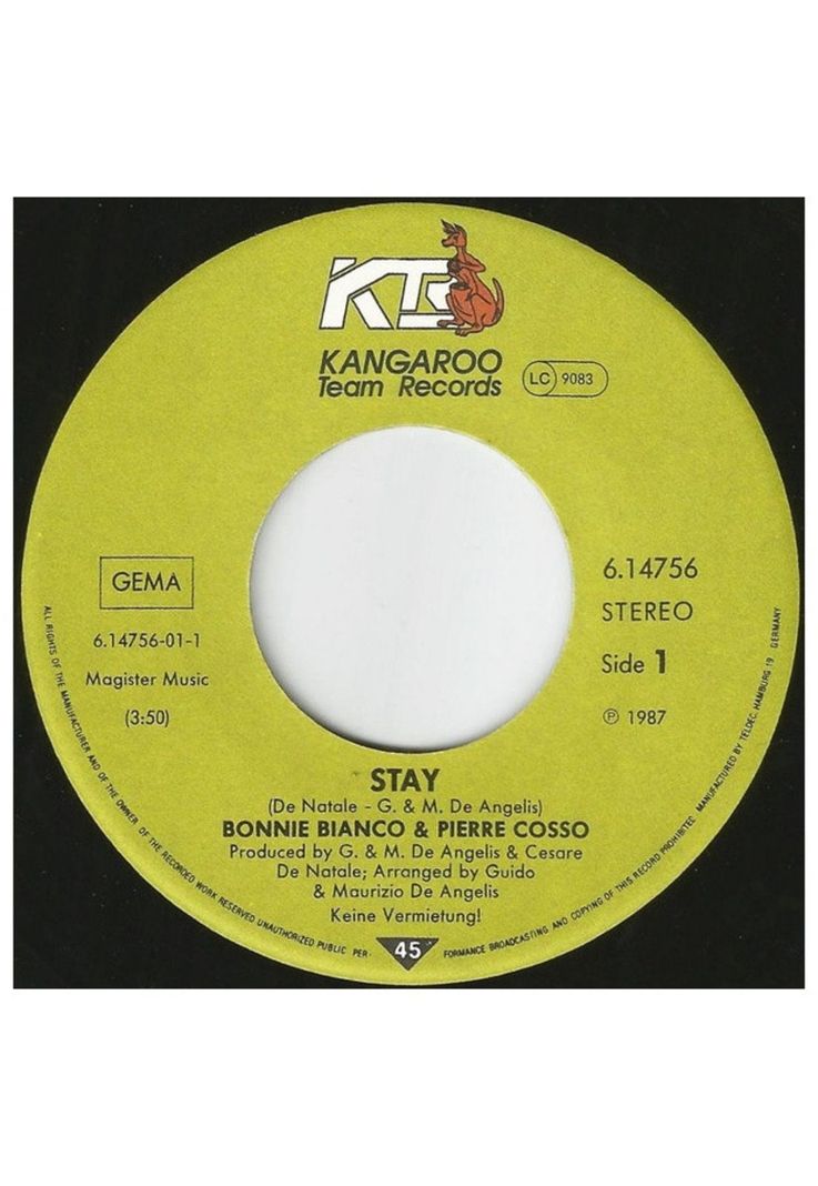 BONNIE BIANCO & PIERRE COSSO - STAY | 7" SINGLE USADO-2