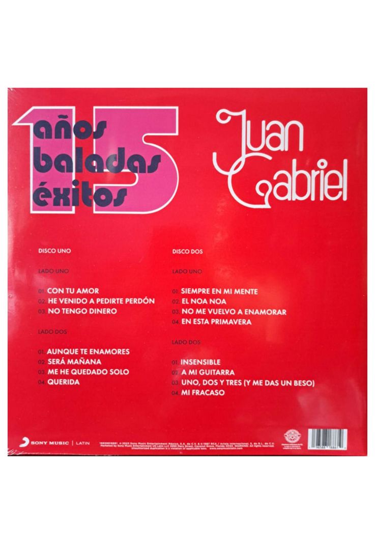 JUAN GABRIEL - 15 AÑOS DE BALADAS: EXITOS (2LP) | VINILO-1