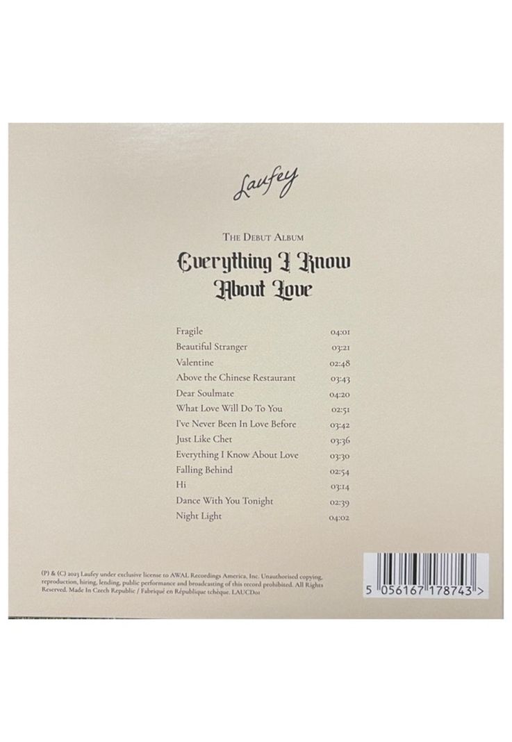 LAUFEY - EVERYTHING I KNOW ABOUT LOVE | CD-1