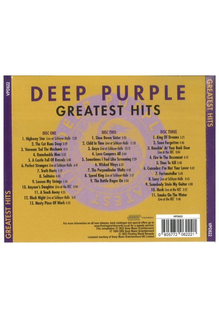 DEEP PURPLE - GRATEST HITS (3CD) | CD-1