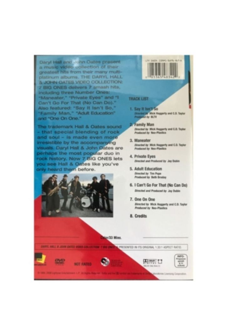 DARYL HALL & JOHN OATES - VIDEO COLLECTION 7 BIG ONES (DVD)-1