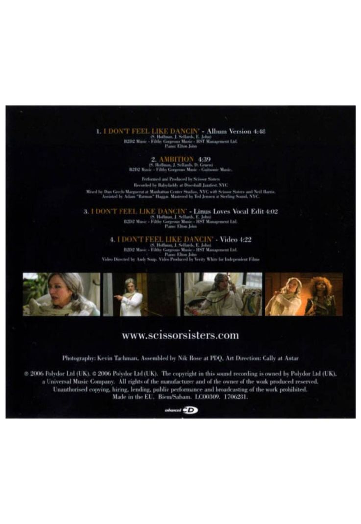 SCISSOR SISTERS - I DON'T FEEL LIKE DANCING | CD SINGLE-1