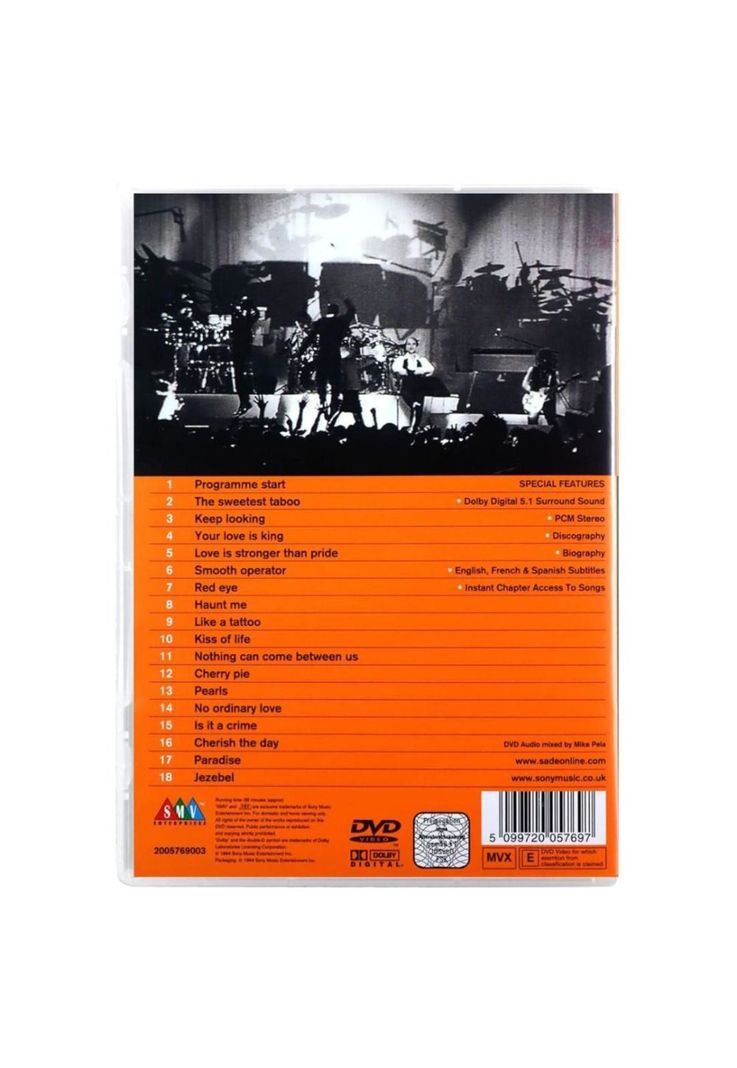 SADE - SADE LIVE (DVD) | DVD Hitway Music | Paris.cl