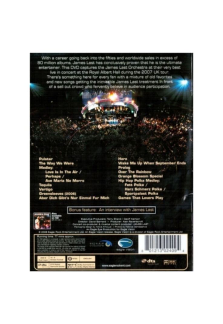 JAMES LAST - LIVE AT THE ROYAL ALBERT HALL DVD-1