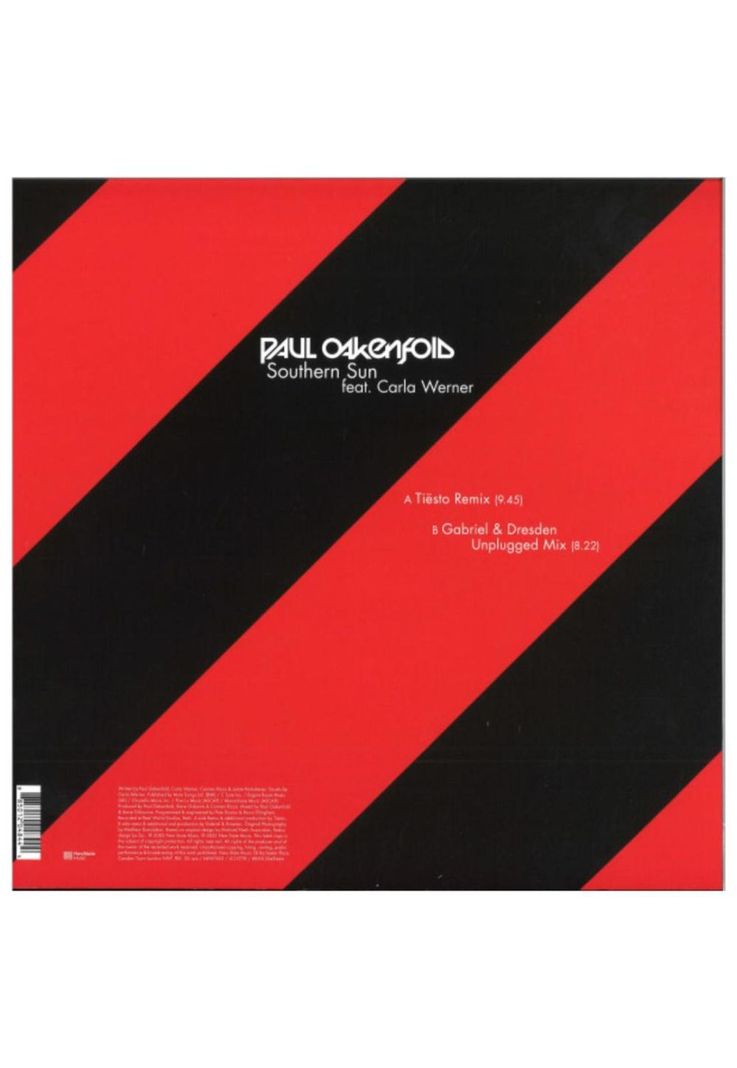 PAUL OAKENFOLD - SOUTHERN SUN REMIXES | 12" MAXI SINGLE VINILO-1