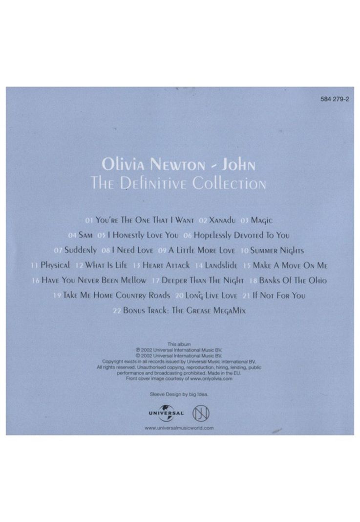 OLIVIA NEWTON-JOHN - DEFINITIVE COLLECTION | CD-2