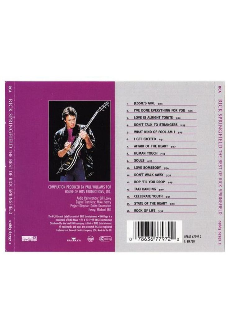 RICK SPRINGFIELD - THE BEST OF | CD-1