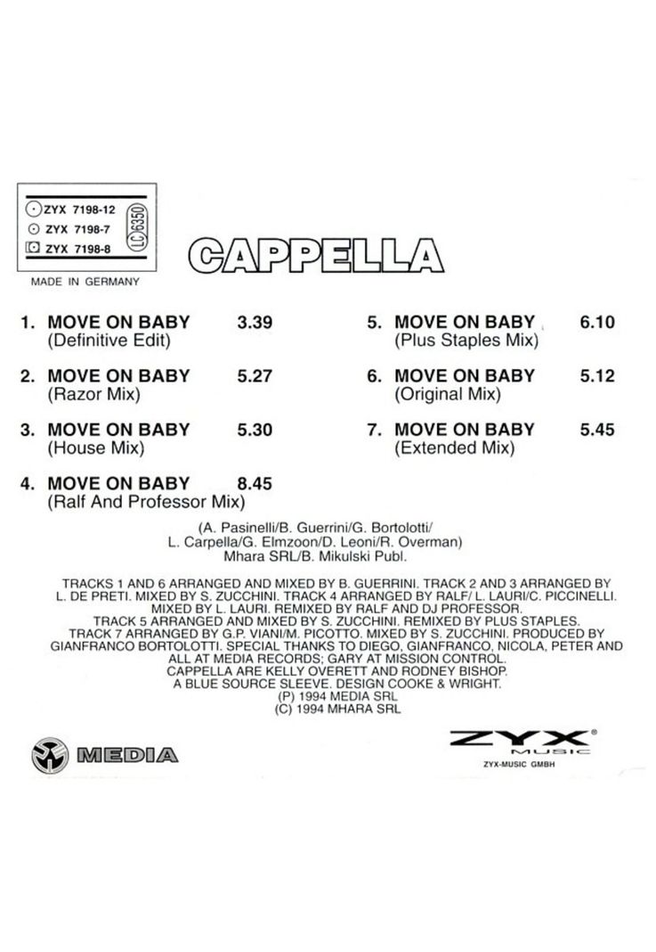 CAPPELLA - MOVE ON BABY | CD SINGLE USADO-1