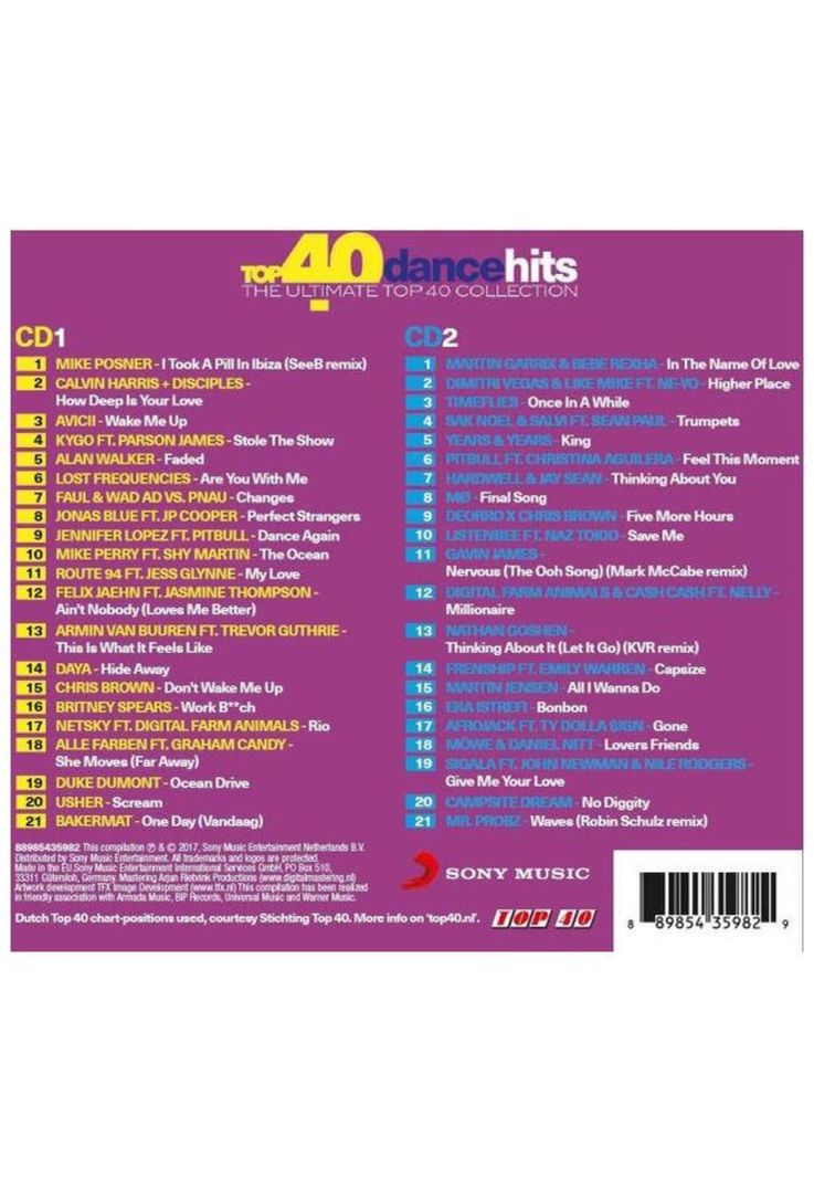 TOP 40 - DANCE HITS (2CD) | CD-1