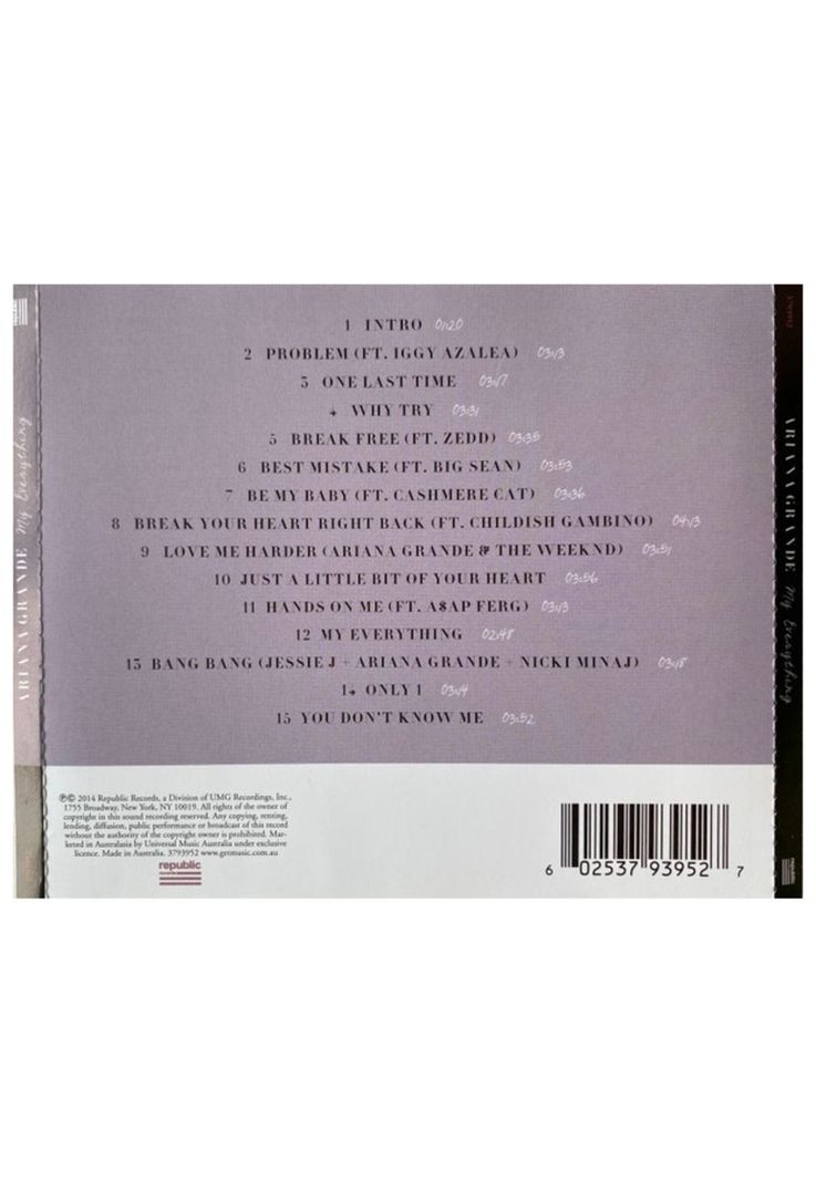 ARIANA GRANDE - MY EVERYTHING | CD-8
