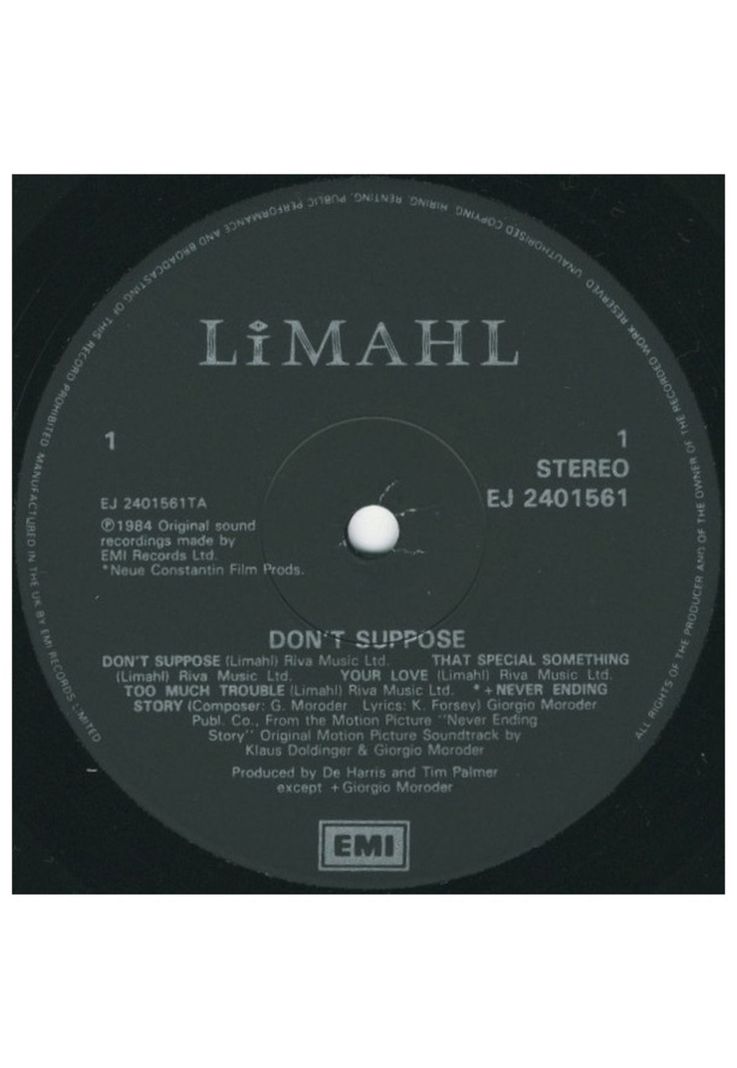 LIMAHL - DON'T SUPPOSE | VINILO USADO-1