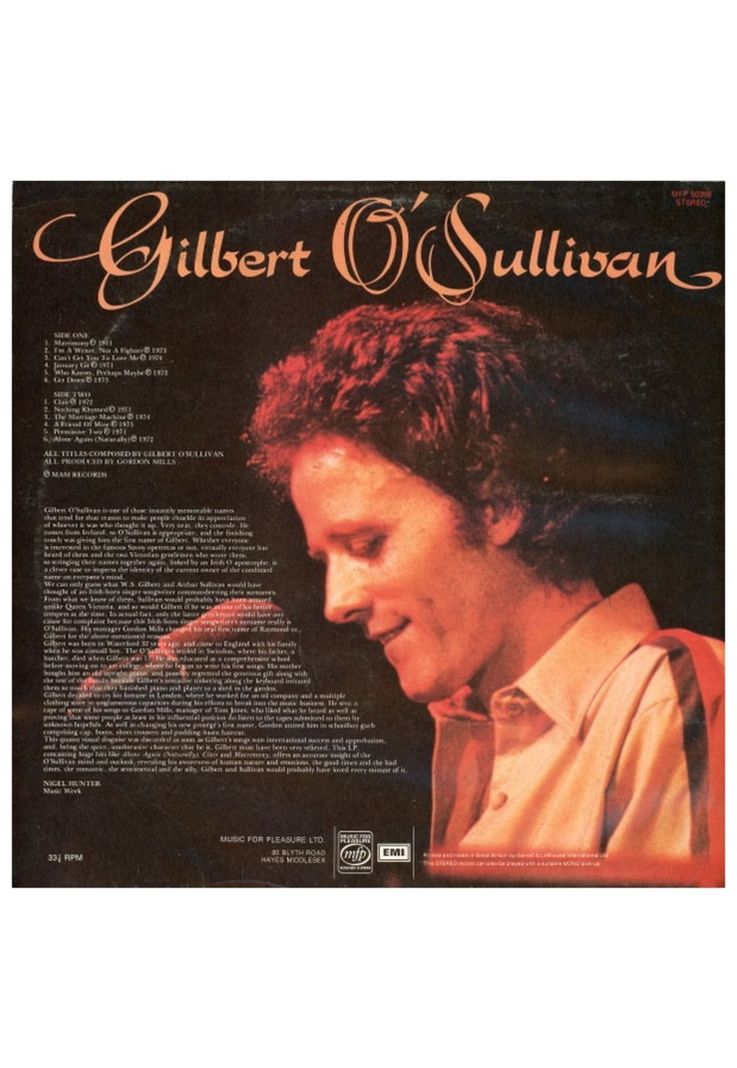 GILBERT O'SULLIVAN - GILBERT O'SULLIVAN | VINILO USADO-1