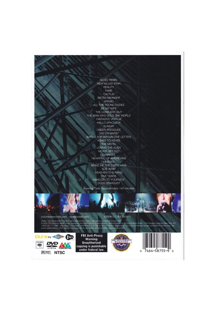 DAVID BOWIE - A REALITY TOUR DVD-1