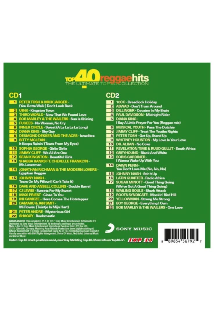REGGAE HITS  - TOP 40 - REGGAE HITS (2CD) | CD-1