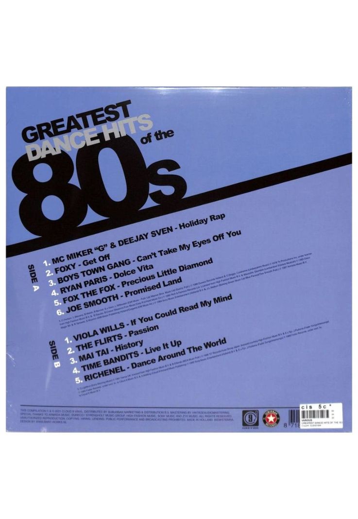 GREATEST DANCE HITS OF THE 80"S - VARIOUS (BLUE VINYL) | VINILO-1