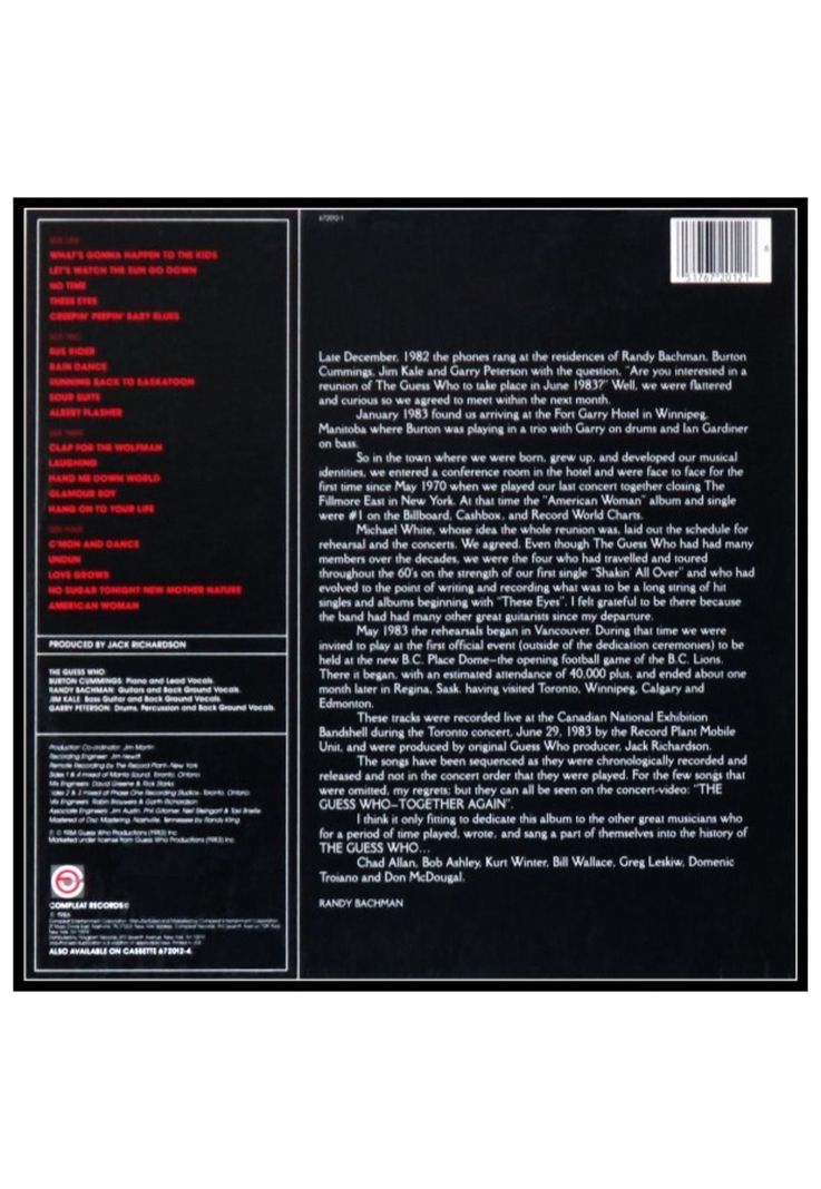 GUESS WHO - BEST OF LIVE (2LP) | VINILO USADO-1