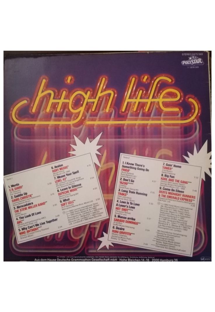 HIGH LIFE - ORIGINAL TOP HITS INTERNATIONAL | VINILO USADO-1