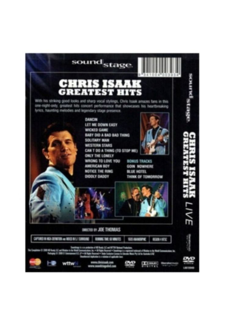 CHRIS ISAAK - GREATEST HITS LIVE DVD-1