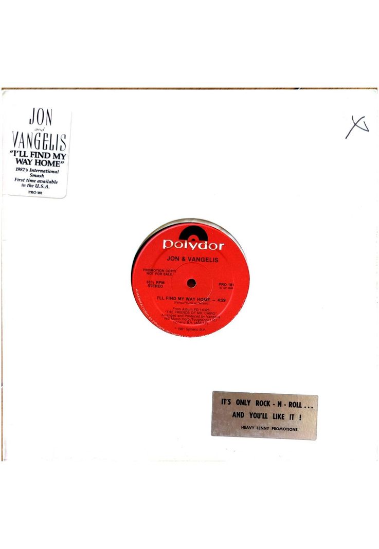 JON & VANGELIS - I'LL FIND MY WAY HOME | 12'' MAXI SINGLE VINILO USADO-0