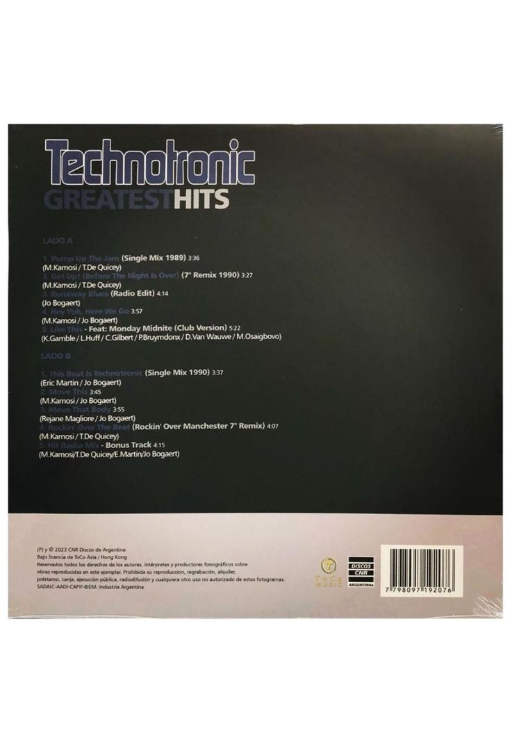 TECHNOTRONIC - GREATEST HITS | VINILO-1