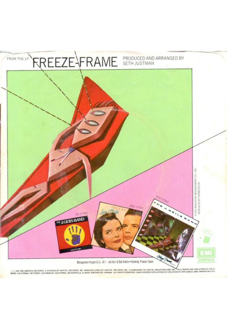 J. GEILS BAND - FREEZE-FRAME/FLAMETHROWER | 7" SINGLE VINILO USADO-1