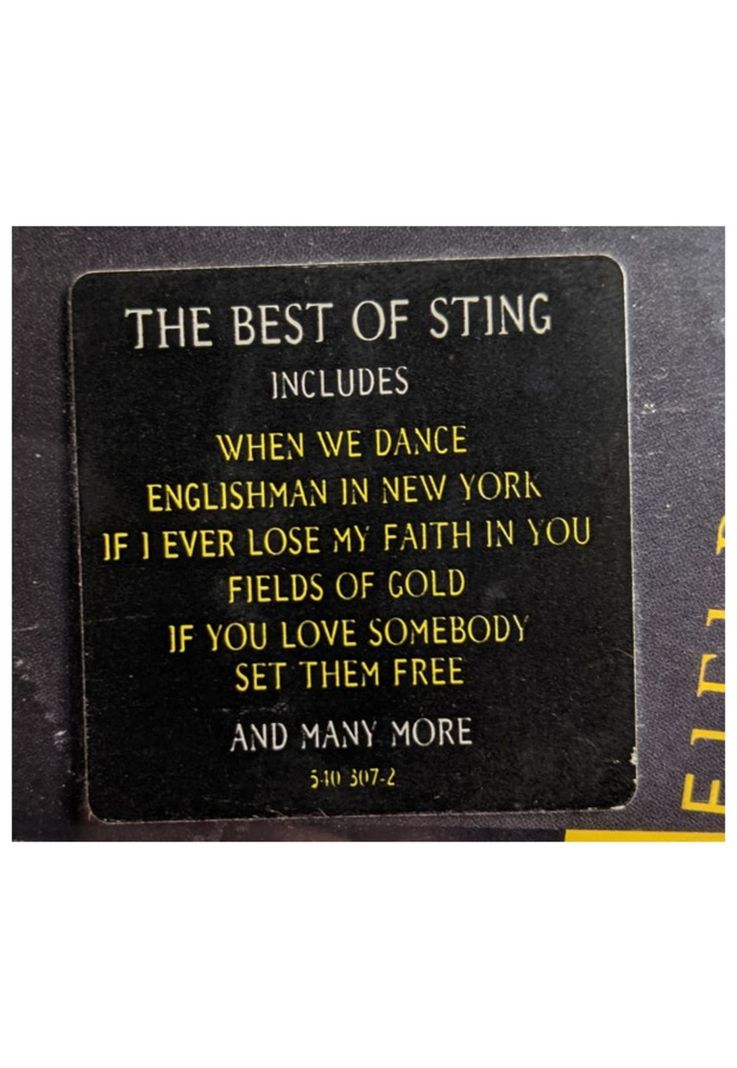 STING - FIELDS OF GOLD: THE BEST OF | CD-4