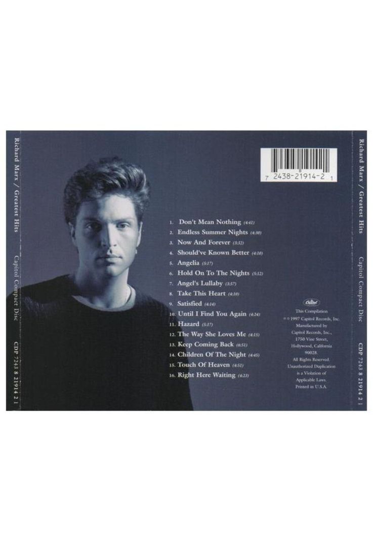 RICHARD MARX - GREATEST HITS | CD-1