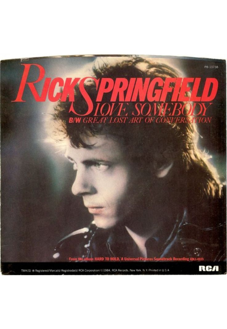 RICK SPRINGFIELD - LOVE SOMEBODY | 7" SINGLE VINILO USADO-0