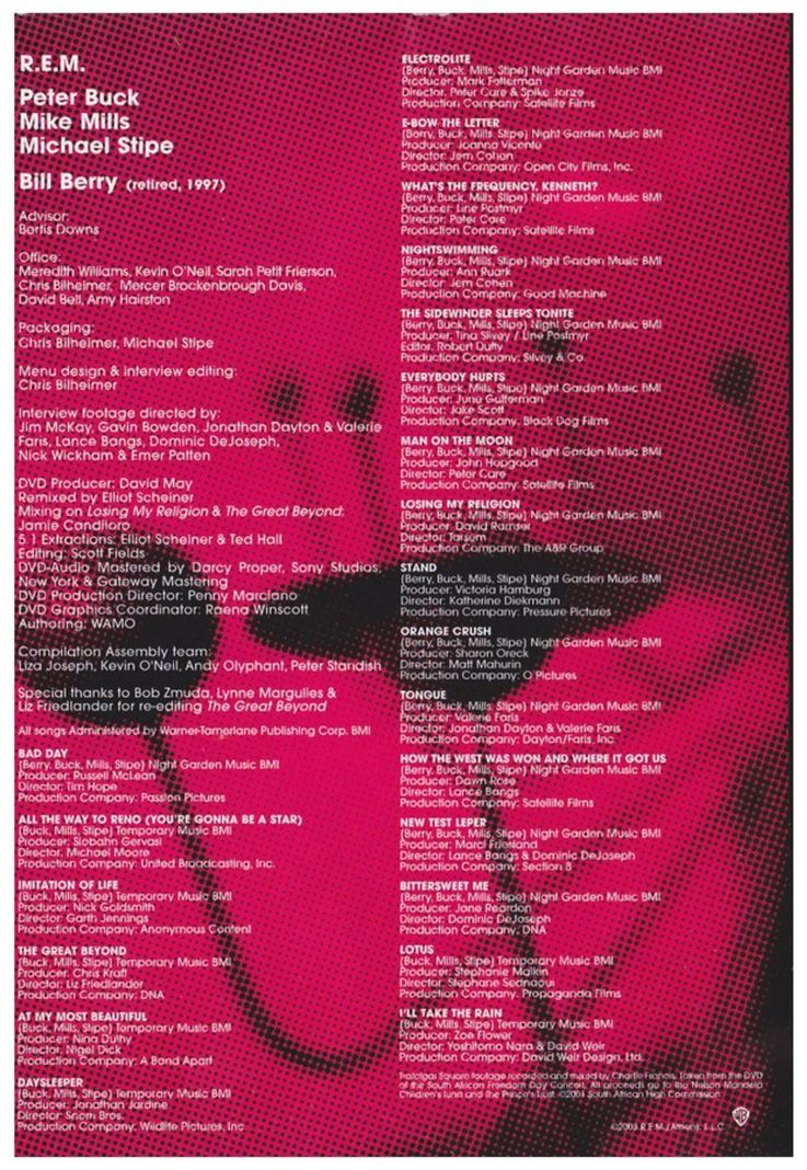 R. E. M. - THE BEST OF R.E.M. 1988-2003 | DVD-1