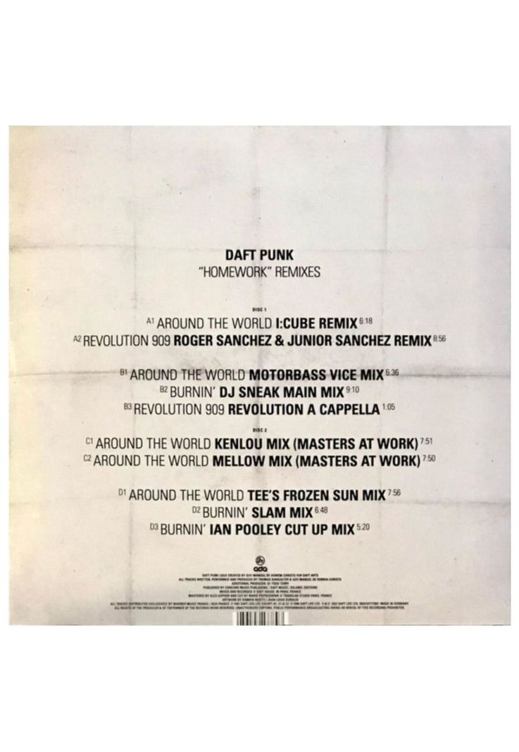 DAFT PUNK  - "HOMEWORK" REMIXES (2LP) | VINILO-1